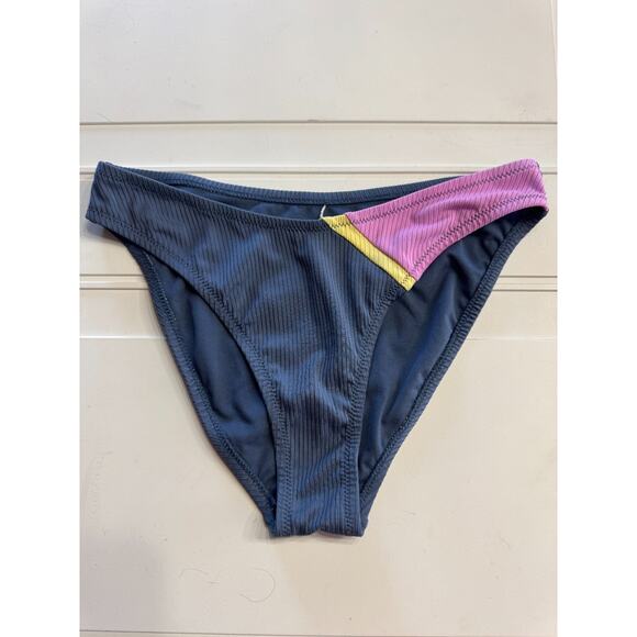 Jessica Simpson Womens Size M Blue Pink Colorblock Bikini Bottom - Picture 1 of 4